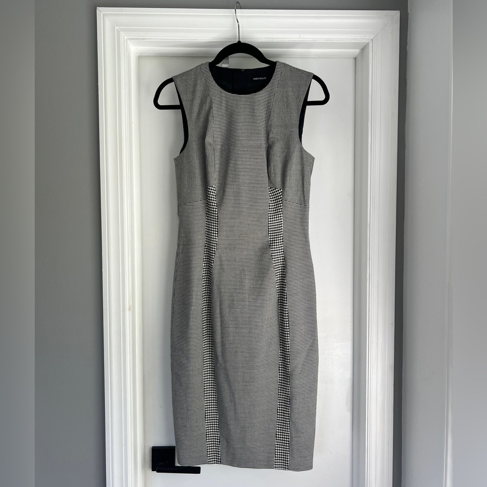 Karen Millen Brand new with tags Pencil Dress Subtle HoundsTooth Flattering